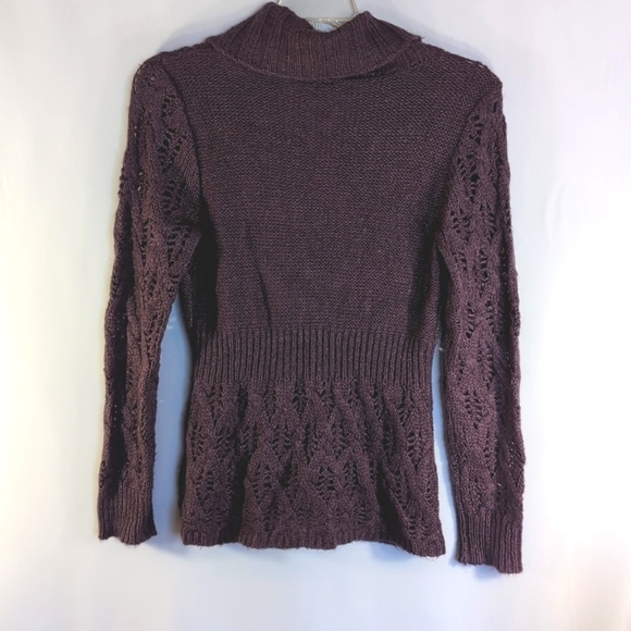 Nordstrom Caslon Purple Alpaca Blend Cardigan Sweater Size LP - Picture 2 of 8